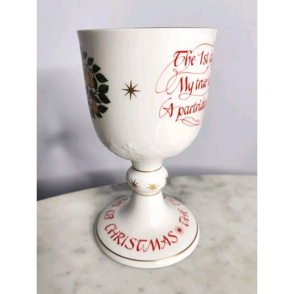 Royal Doulton 12 Days Christmas Goblet Partridge Pear Tree Bone China Holiday - Picture 7 of 8